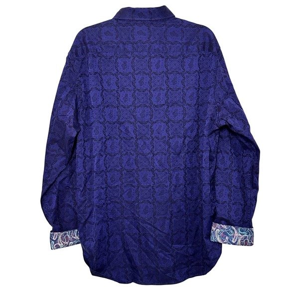 Robert Graham Men's 2XL Classic Fit Button Down Shirt Purple Paisley Print - Picture 3 of 13